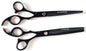 Groomer.dk Black Satin Basic Scissor Set - 7.5 Inch - Professional Dog Grooming Scissor