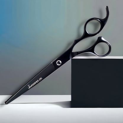 Groomer.dk Black Satin Basic Straight Scissor - 7.5 Inch - Professional Dog Grooming Scissor
