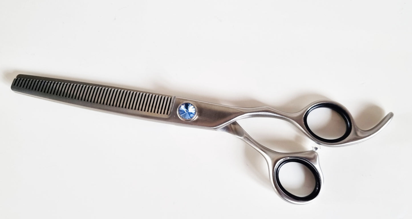 Groomer.dk Scissor Blue Stone Set - 7 Inch - Right or Left - Professional Dog Grooming Scissor