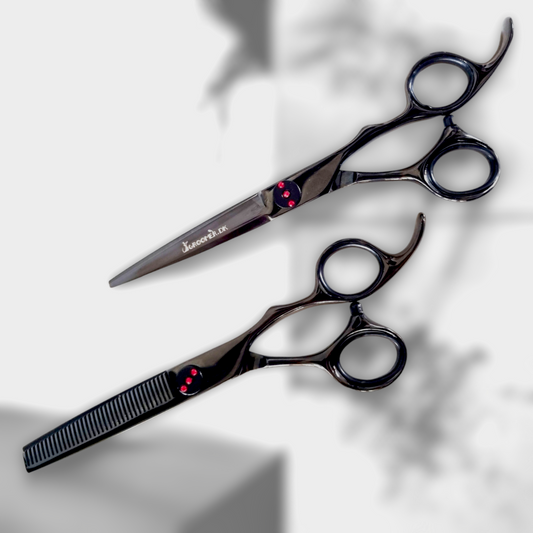 Groomer.dk Black Swan Scissor Set - 6.5 Inch - Professional Dog Grooming Scissor