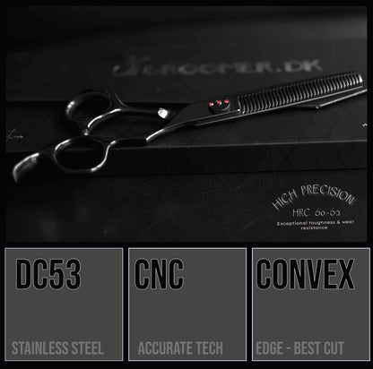 Groomer.dk Black Swan Double Thinner Scissor - 6.5 Inch - Professional Dog Grooming Scissor