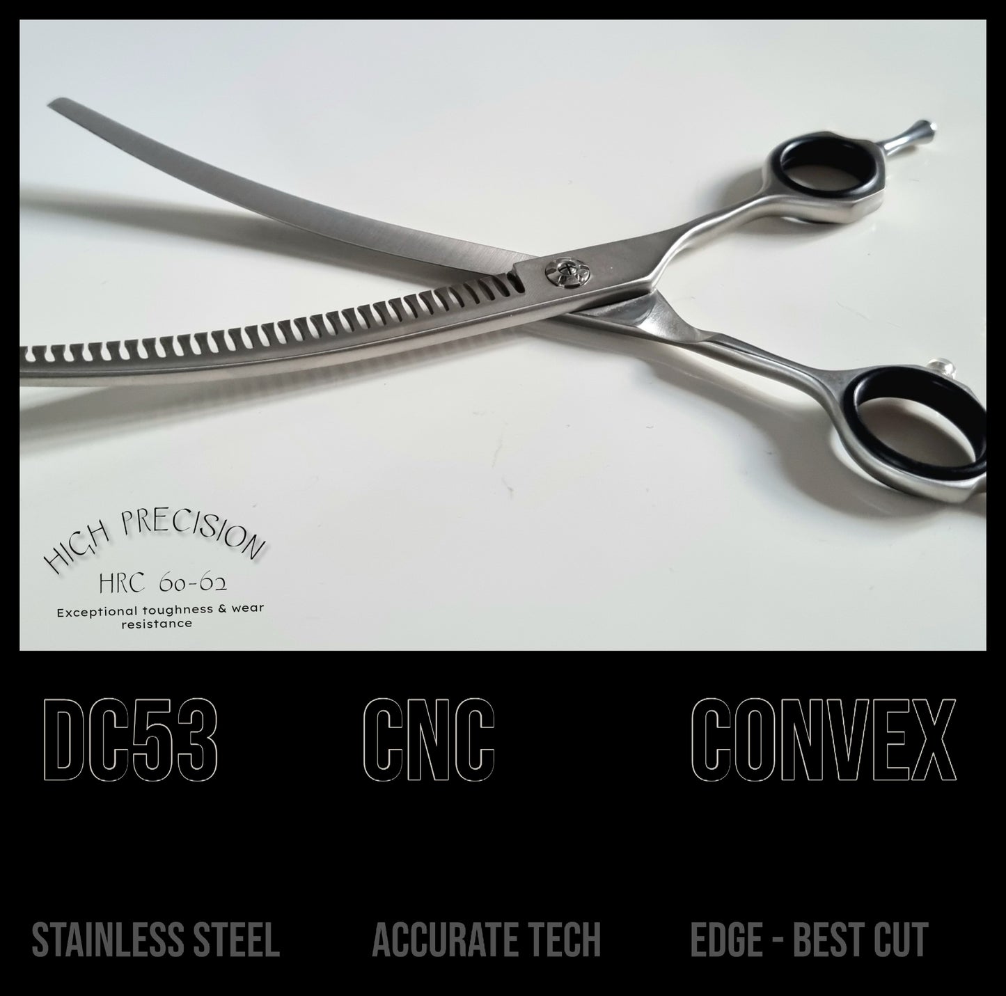 Groomer.dk Curved Chunker Scissor - 7.5 Inch - Professional Dog Grooming Scissor