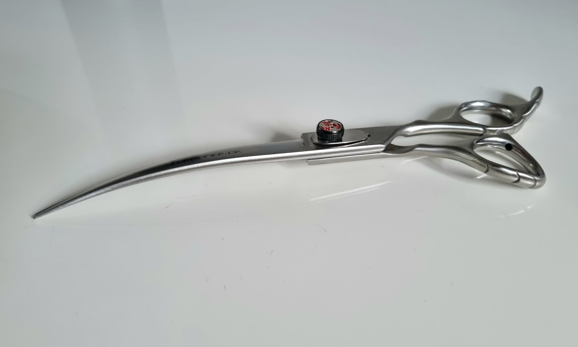 Groomer.dk Curved Red Stone Scissor - 7.5 Inch - Professional Dog Grooming Scissor