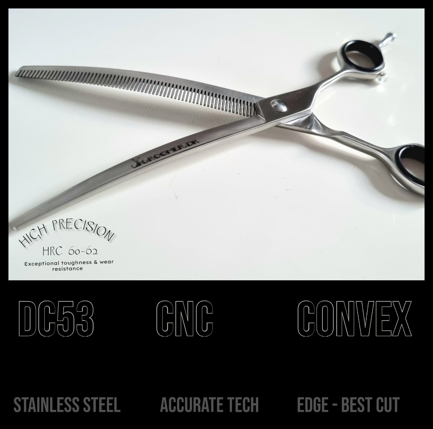 Groomer.dk Curved Thinner Scissor  - 7.5 Inch - Professional Dog Grooming Scissor