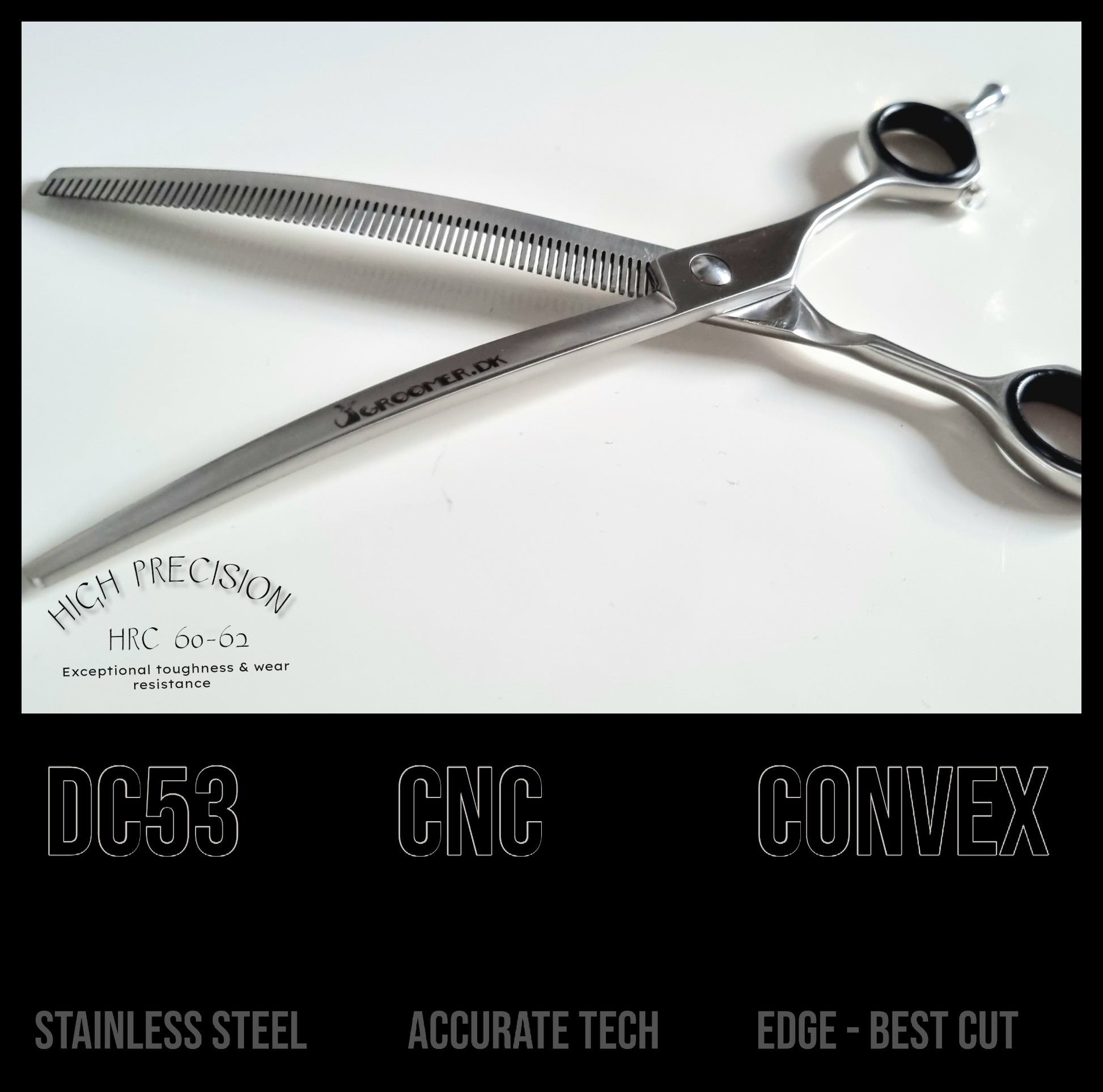 Groomer.dk Curved Thinner Scissor  - 7.5 Inch - Professional Dog Grooming Scissor