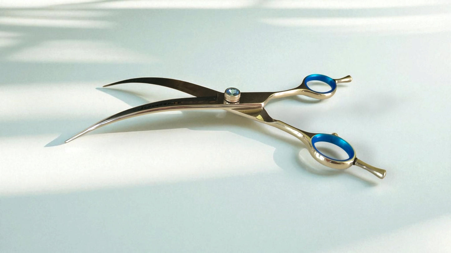 Groomer.dk Blue Stone Extra Curve - 7 Inch - Professional Dog Grooming Tool