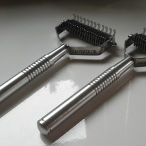 Groomer.dk Professional Twin King 2in1 - SMALL Undercoat Rake - Professional Undercoat Rake