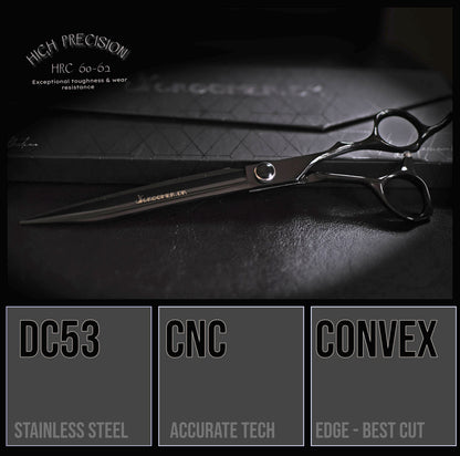 Groomer.dk Raven Long Straight Scissor - 8.5 Inch - Professional Dog Grooming Scissor