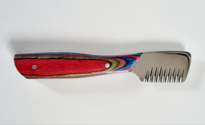Groomer.dk Rainbow Stripping Knife - Set of 4 (SLANT TOOTH) - Professional Dog Grooming Tool