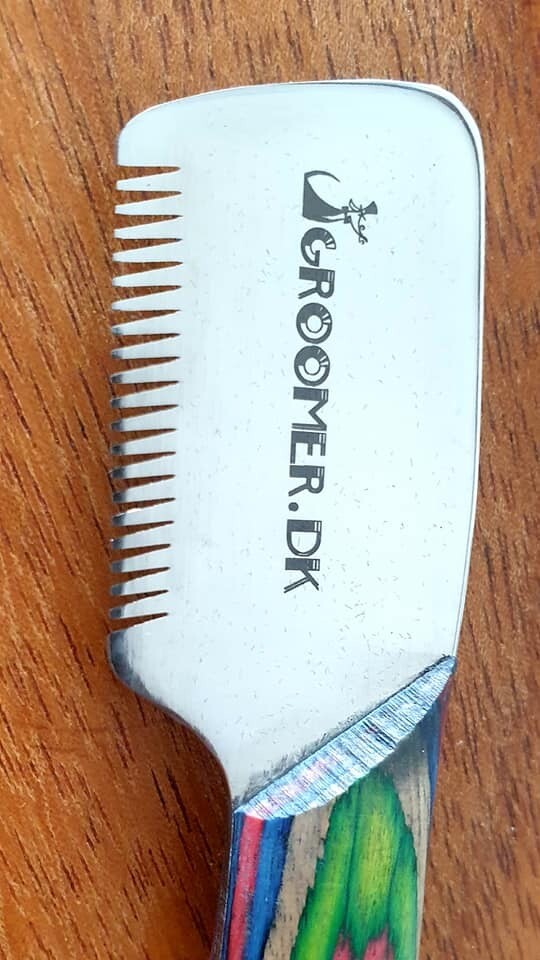 Groomer.dk Rainbow Stripping Knife - Set of 4 (SLANT TOOTH) - Professional Dog Grooming Tool