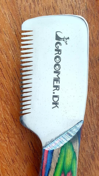 Groomer.dk Rainbow Stripping Knife - Set of 4 (SLANT TOOTH) - Professional Dog Grooming Tool