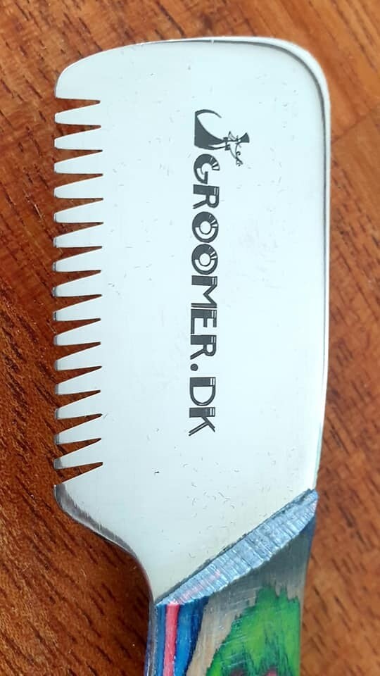 Groomer.dk Rainbow Stripping Knife - Set of 4 (SLANT TOOTH) - Professional Dog Grooming Tool