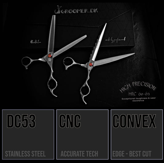Groomer.dk Silver Shark Professional Scissor Set - 8 Inch - Professional Dog Grooming Scissor