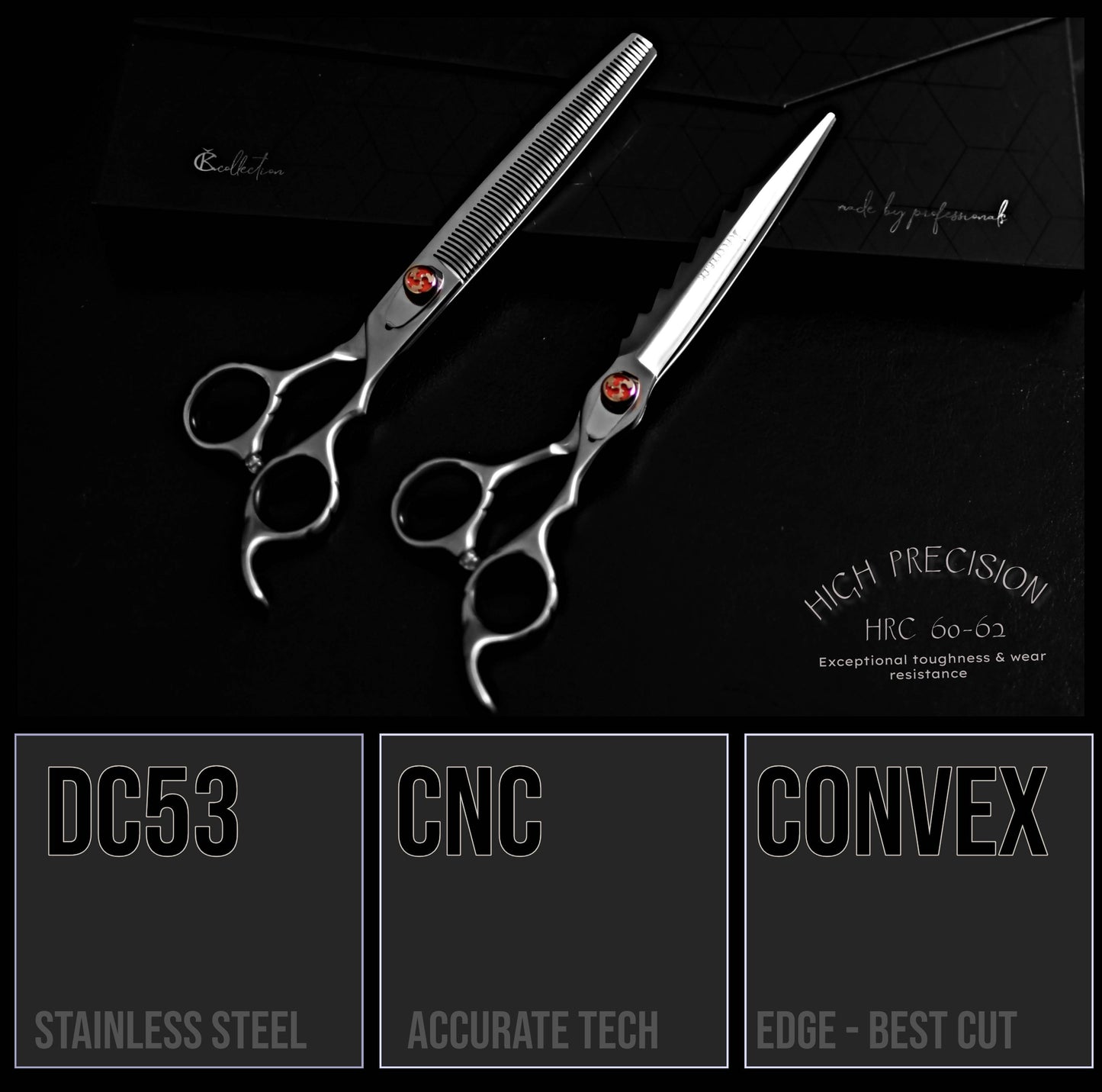 Groomer.dk Silver Shark Thinner Scissor - 8 Inch - Professional Dog Grooming Scissor