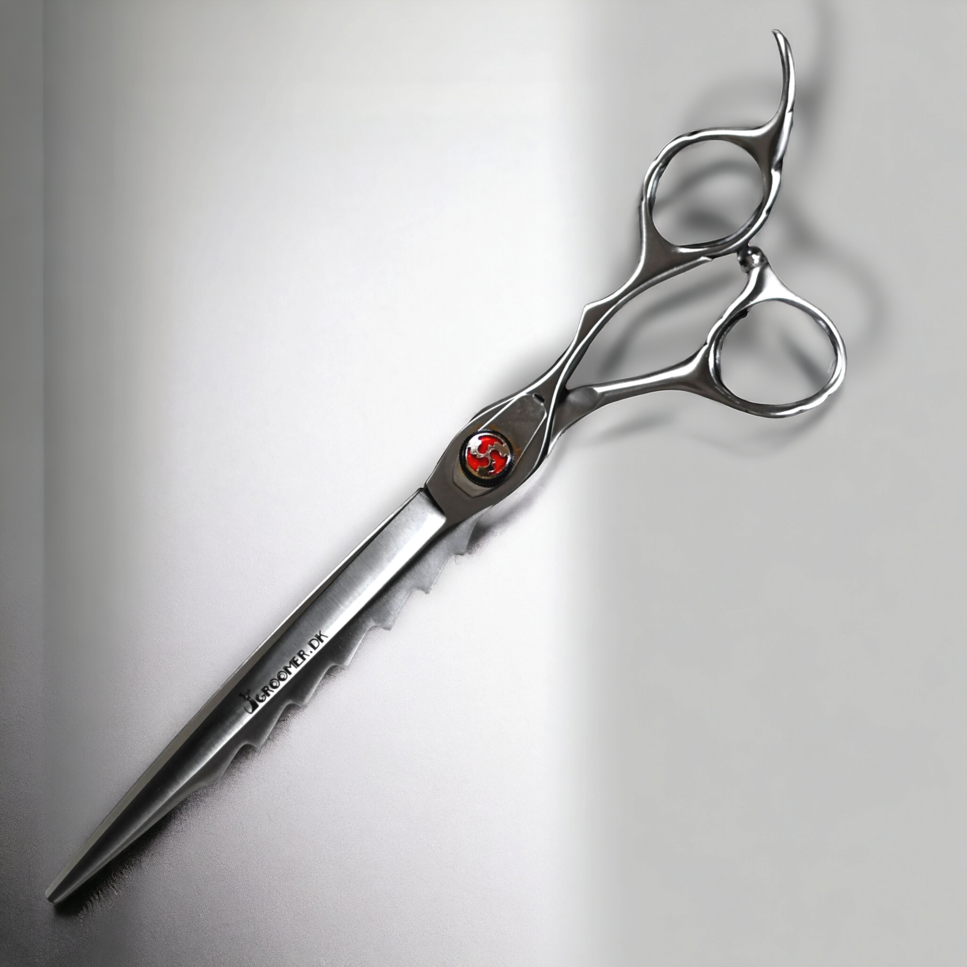 Groomer.dk Silver Shark Straight Scissor - 8 Inch - Professional Dog Grooming Scissor