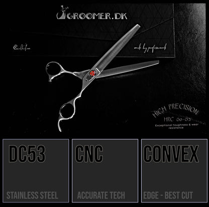 Groomer.dk Silver Shark Professional Scissor Set - 8 Inch - Professional Dog Grooming Scissor