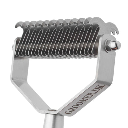 Groomer.dk Professional TWIN KING 2in1 - LARGE Undercoat Rake - Professional Undercoat Rake
