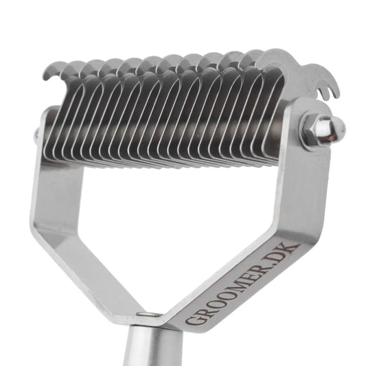 Groomer.dk Professional TWIN KING 2in1 - LARGE Undercoat Rake - Professional Undercoat Rake