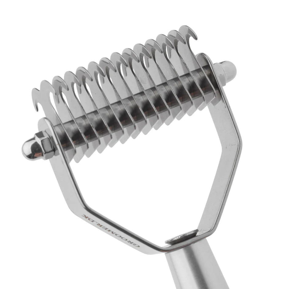 Groomer.dk Professional Twin King 2in1 - SMALL Undercoat Rake - Professional Undercoat Rake