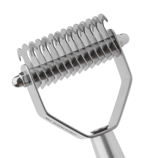 Groomer.dk Professional Twin King 2in1 - SMALL Undercoat Rake - Professional Undercoat Rake
